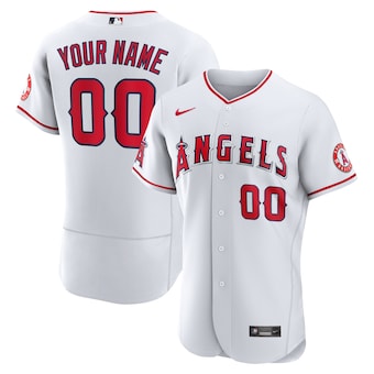 mens nike white los angeles angels home authentic custom jer